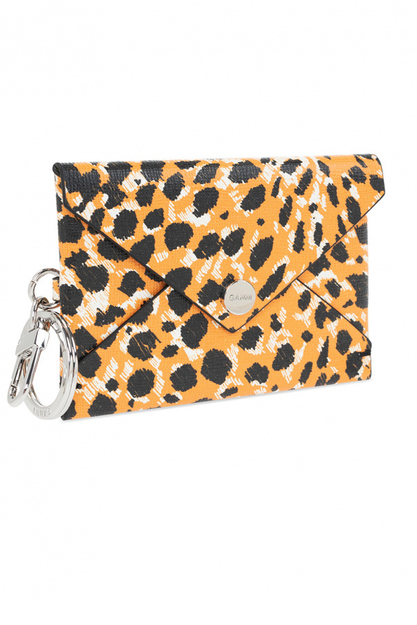 カードケース・名刺入れ Ganni FW25 CARD HOLDER ANIMANL (A67695898 099) Black Black Animal GANNI Bou Card Holder With Flap | GANNI IT